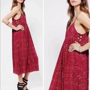 Urban Outfitters Ecote Pink Magenta Midi Dress